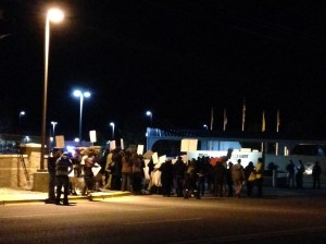 A small but mighty group protesting family detention in Artesia on November 20, Universal Children's Day, 